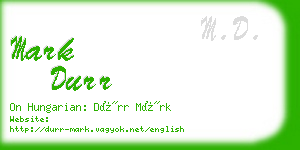 mark durr business card